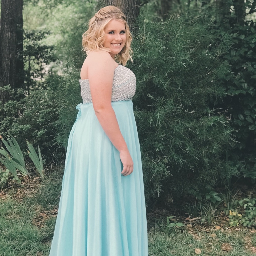 Aqua prom dress